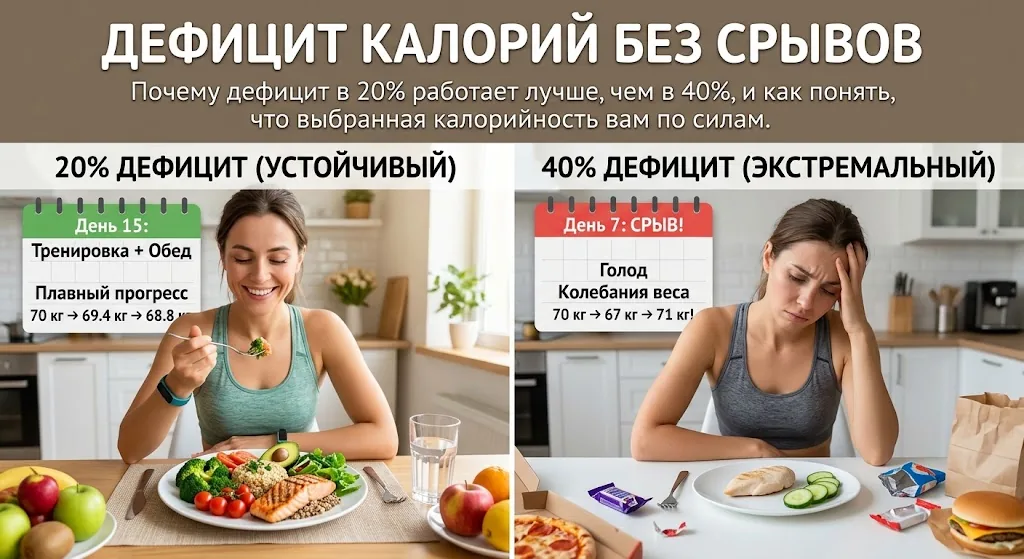 Дефицит калорий без срывов