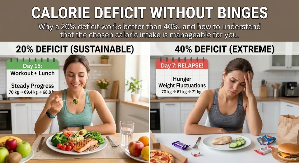 A calorie deficit without relapses