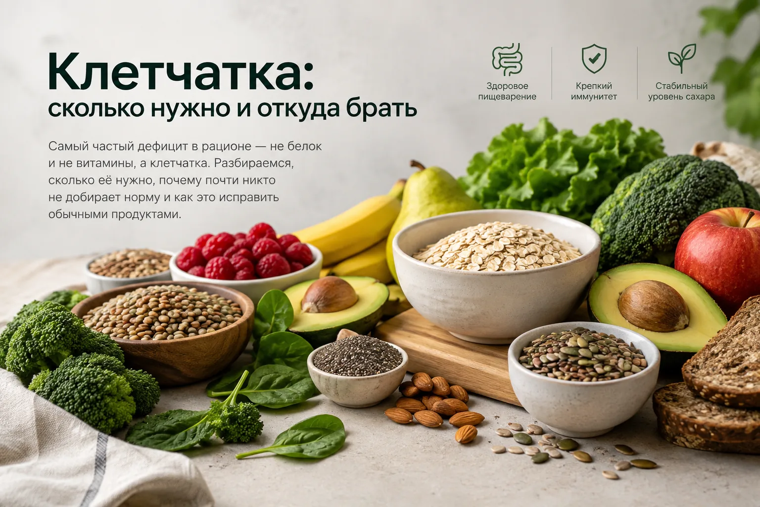 Клетчатка: сколько нужно и откуда брать
